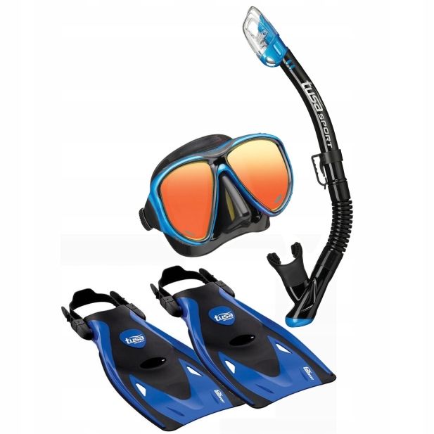 TUSA Maska Powerview Mirror+Fajka+Płetwy UF21 rozm. 40-46 czarno-niebieski
