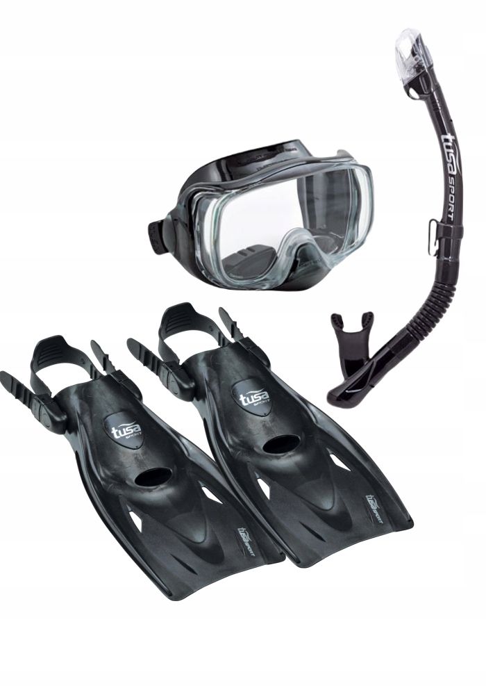 Zestaw TUSA Maska Imprex 3D+Fajka HyperDry+Płetwy UF21 rozmiar 36-42 czarny