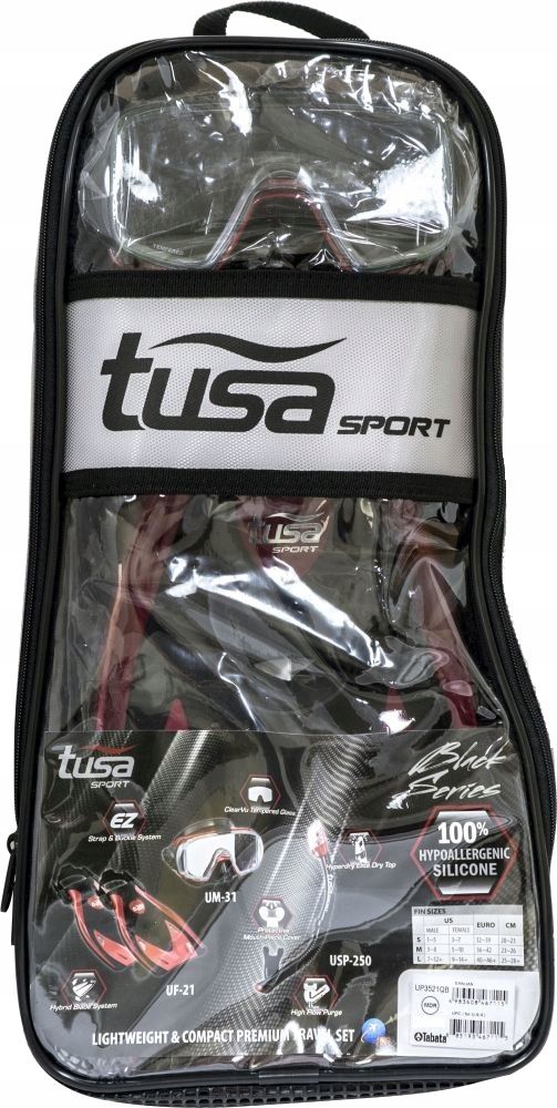 Zestaw Tusa Visio Tri-Ex UP-3521QBMDR rozmiar 36-42 czarno-czerwony