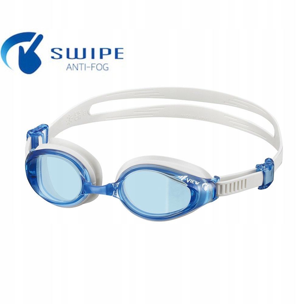 Okularki pływackie SWIPE V-640 białe, nieb. szkła