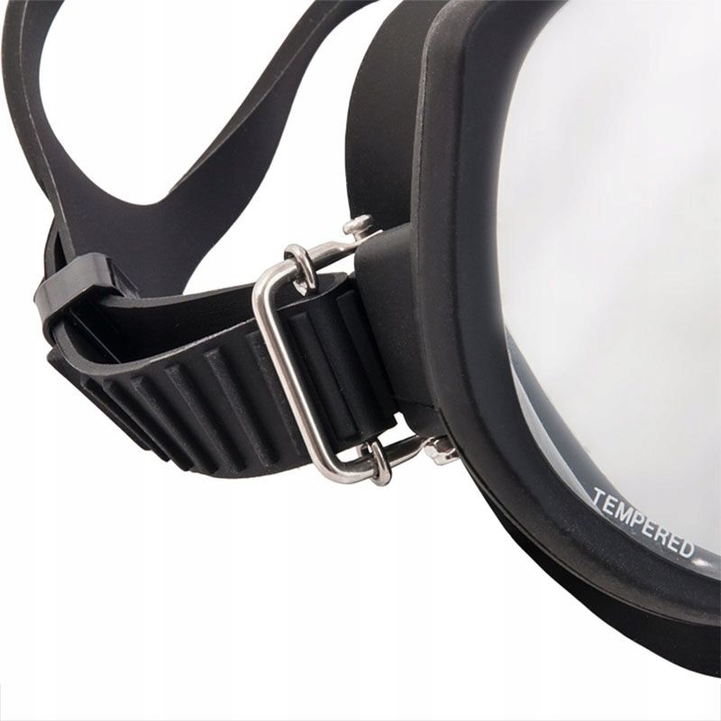 Maska nurkowa TecLine Super View czarny silikon - pomarańczowe logo