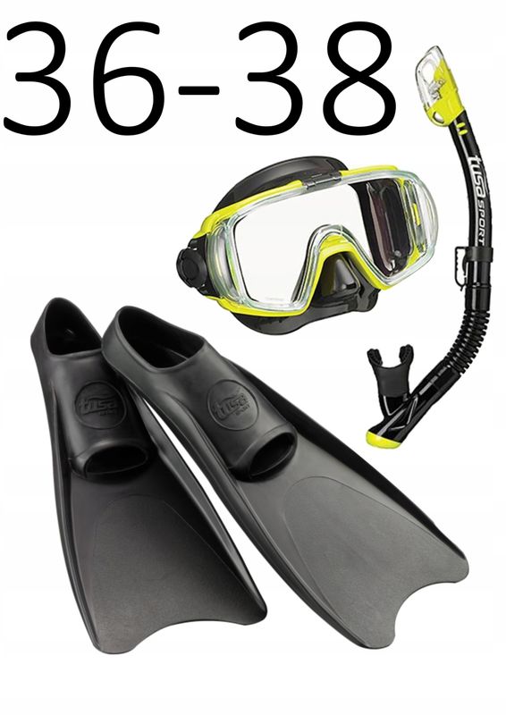 Zestaw TUSA maska+fajka+płetwy Visio/UF1202 czarny rozmiar XS/36-38
