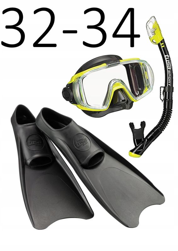 Zestaw TUSA maska+fajka+płetwy Visio/UF1202 czarny rozmiar XXXS/32-34