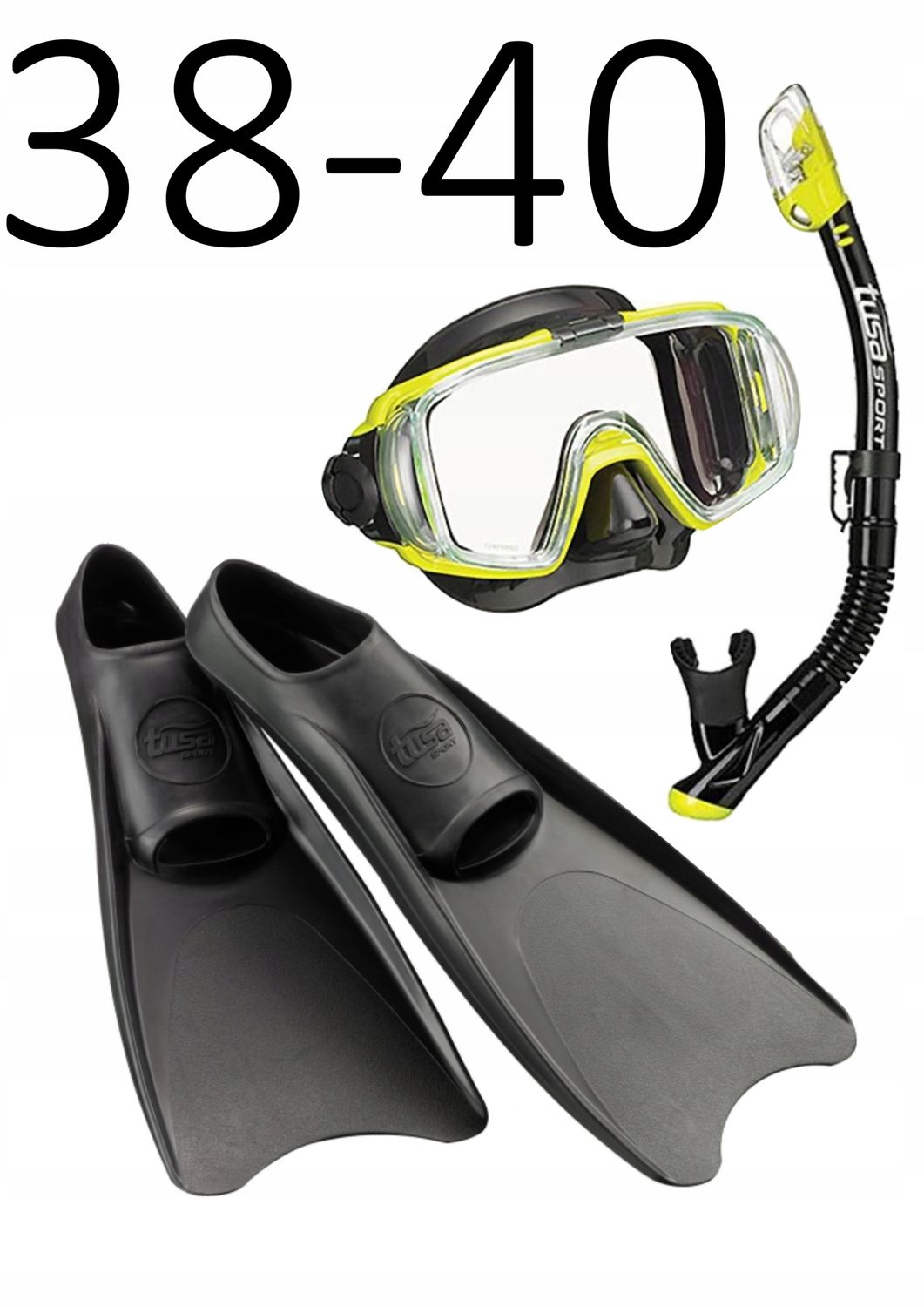 Zestaw TUSA maska+fajka+płetwy Visio/UF1202 czarny rozmiar S/38-40
