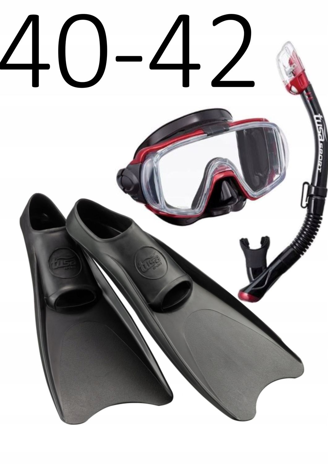 Zestaw TUSA maska+fajka+płetwy Visio/UF1202 czarno/bordo. rozmiar M/40-42