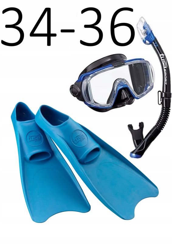 Zestaw TUSA maska+fajka+płetwy Visio/UF1202 niebieski rozmiar XXS/34-36