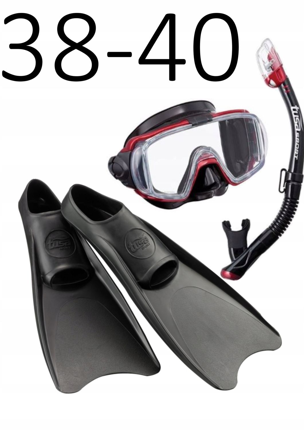 Zestaw TUSA maska+fajka+płetwy Visio/UF1202 czarno/bordo. rozmiar S/38-40