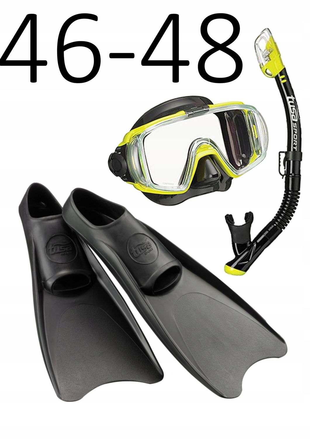 Zestaw TUSA maska+fajka+płetwy Visio/UF1202 czarny rozmiar XXL/46-48