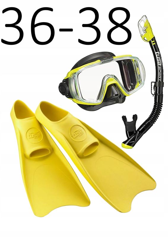 Zestaw TUSA maska+fajka+płetwy Visio/UF1202 żółty rozmiar 36-38