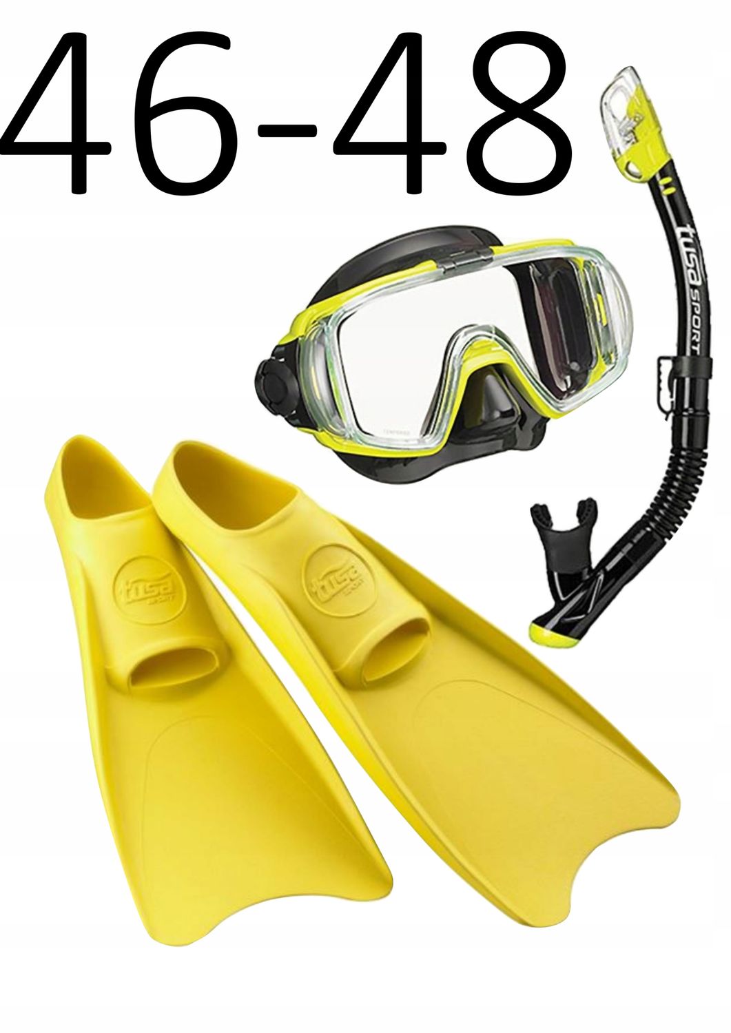Zestaw TUSA maska+fajka+płetwy Visio/UF1202 żółty rozmiar 46-48