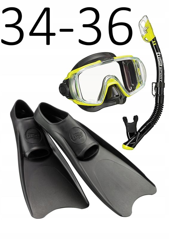 Zestaw TUSA maska+fajka+płetwy Visio/UF1202 czarny rozmiar XXS/34-36
