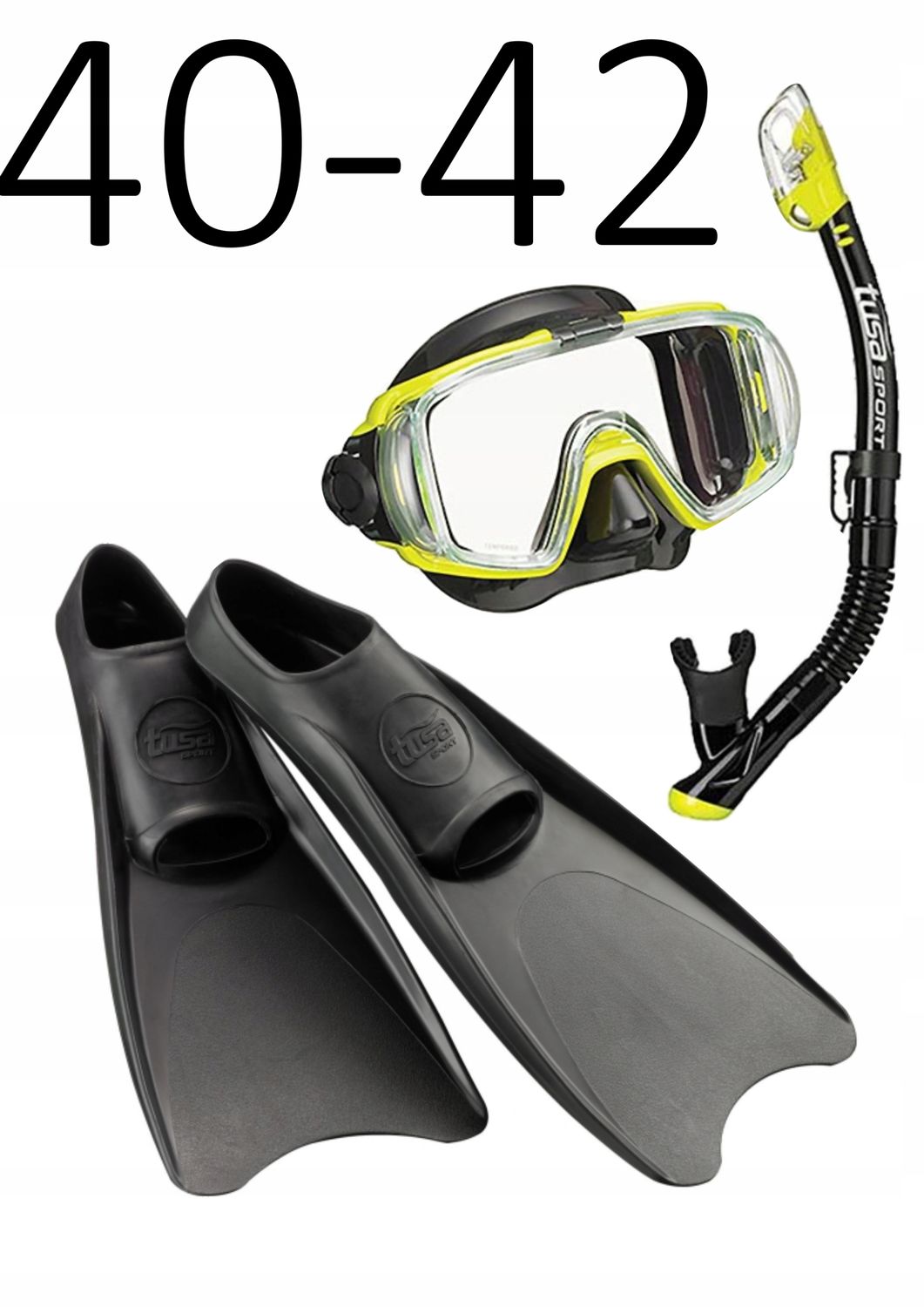 Zestaw TUSA maska+fajka+płetwy Visio/UF1202 czarny rozmiar M/40-42
