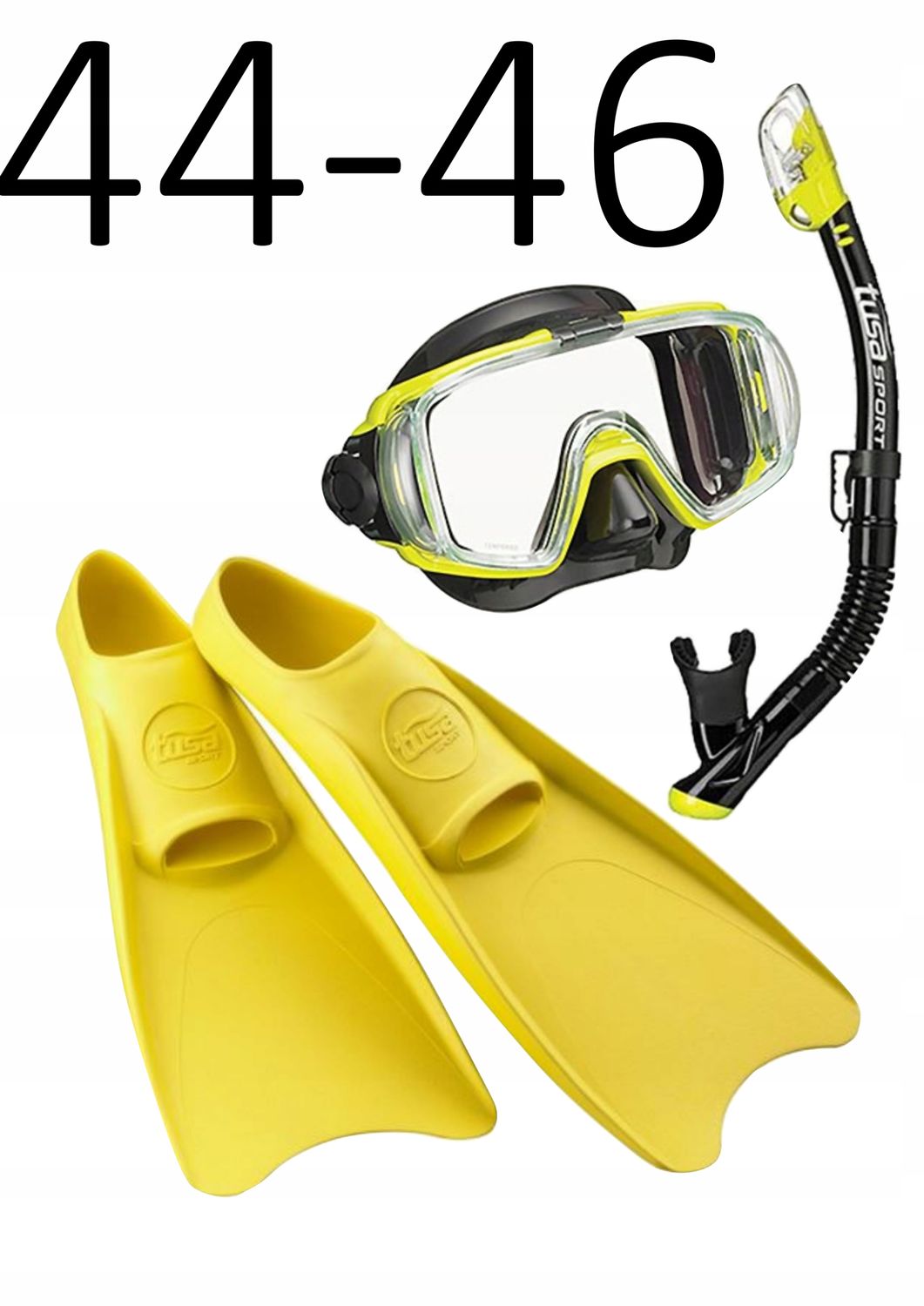 Zestaw TUSA maska+fajka+płetwy Visio/UF1202 żółty rozmiar XL/44-46