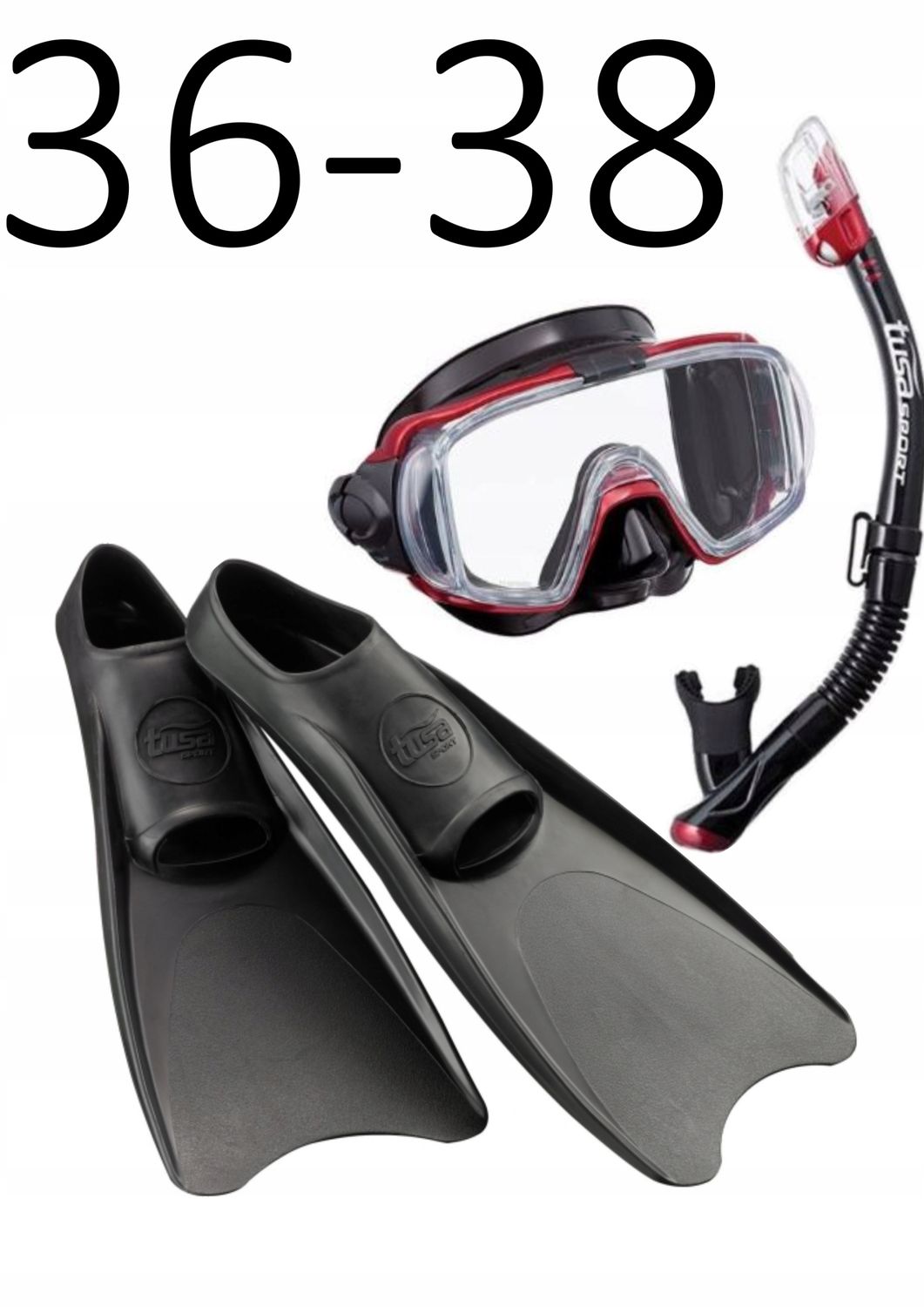 Zestaw TUSA maska+fajka+płetwy Visio/UF1202 czarno/bordo. rozmiar XS/36-38