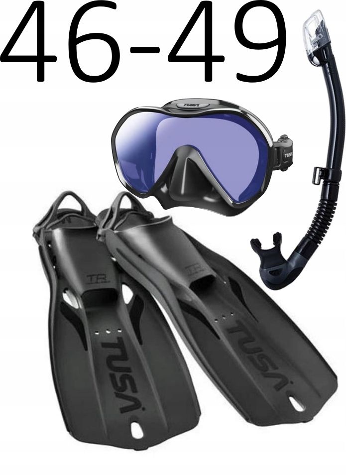 Tusa maska,fajka,płetwy Zensee Pro/Elite II/Travel Right rozm. 46-49 czarny