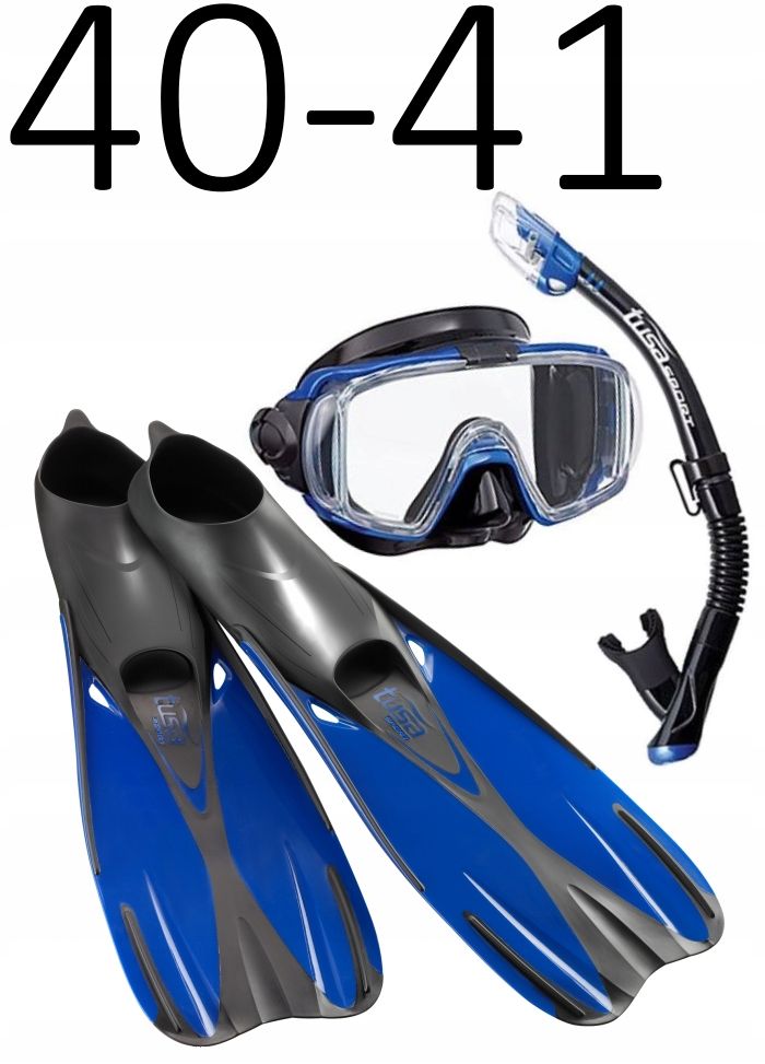 Zestaw TUSA Visio maska+fajka+płetwy UF0202 czarno-niebieski rozmiar 40-41