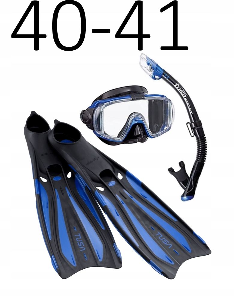 Zestaw TUSA Visio maska+fajka+płetwy Solla rozmiar 40-41czarno-niebieski