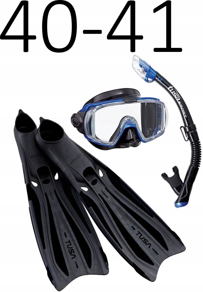 Zestaw TUSA maska+fajka+płetwy Visio/Solla czarno-niebieski rozmiar 40-41