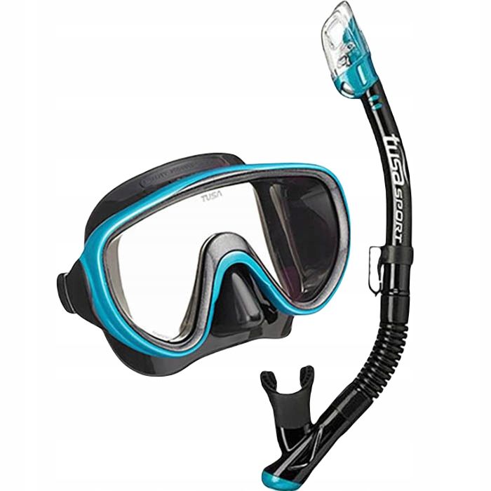 Zestaw TUSA Maska Serene+Fajka+Płetwy Travel Right 42-44 czarno-turkusowy