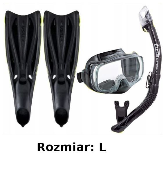 Zestaw TUSA maska+fajka+płetwy rozm. 44/45 czarny