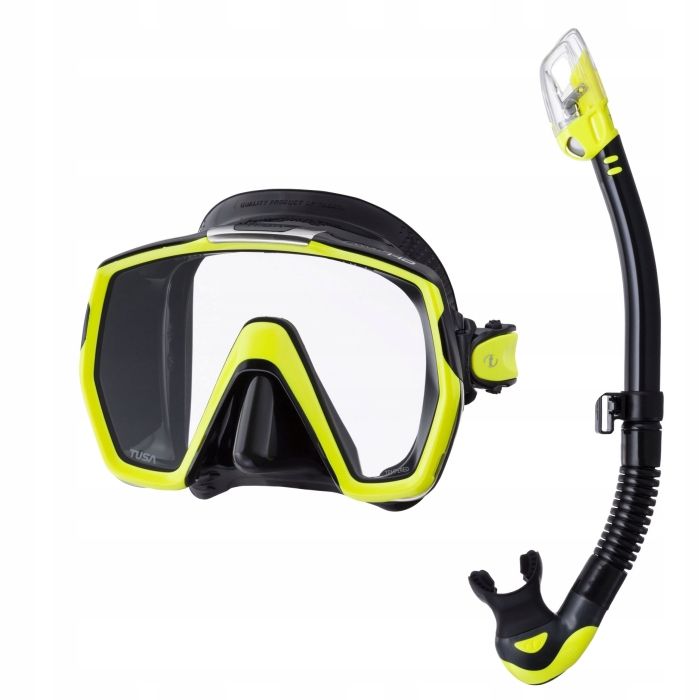 Zestaw maska i fajka Tusa FREEDOM HD QBFY czarno-żółty