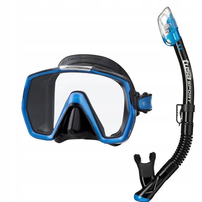 Zestaw Tusa maska FREEDOM HD i fajka USP250 QBFB czarno-niebieski