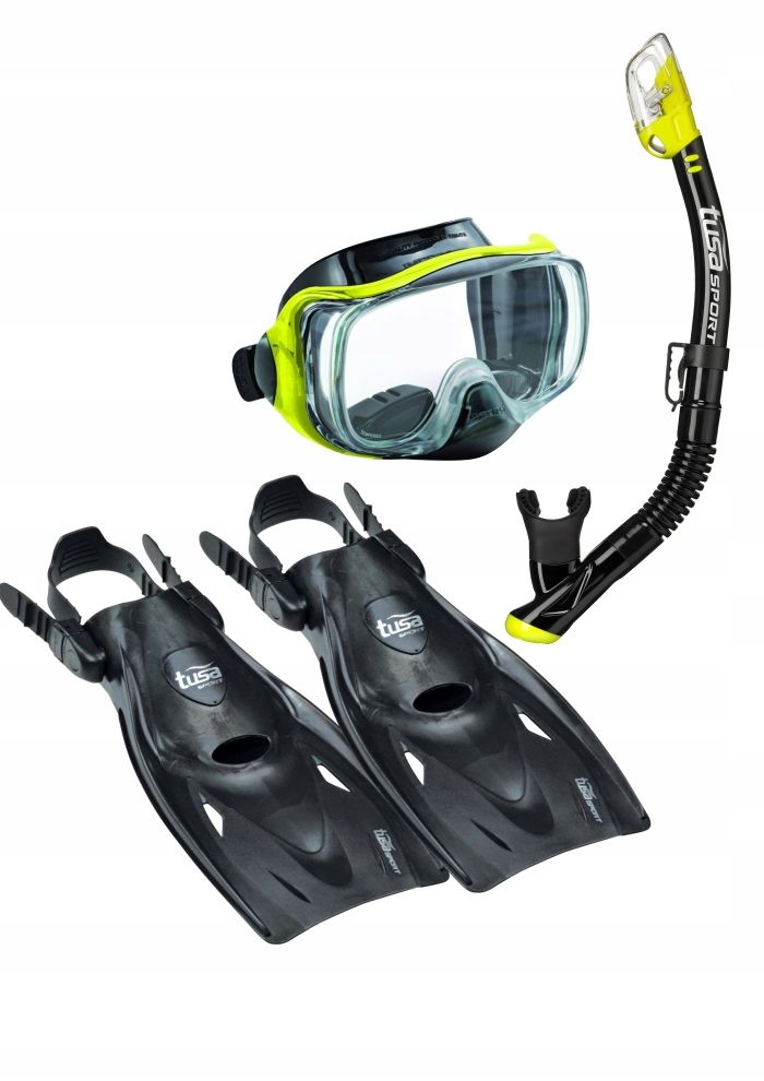 Zestaw TUSA Imprex 3D+Fajka HyperDry+Płetwy UF21 rozmiar 36-42 czarno-żółty