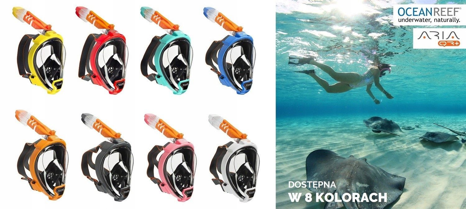 Maska pełnotwarzowa do snorkelingu Ocean Reef ARIA QR+ L/XL