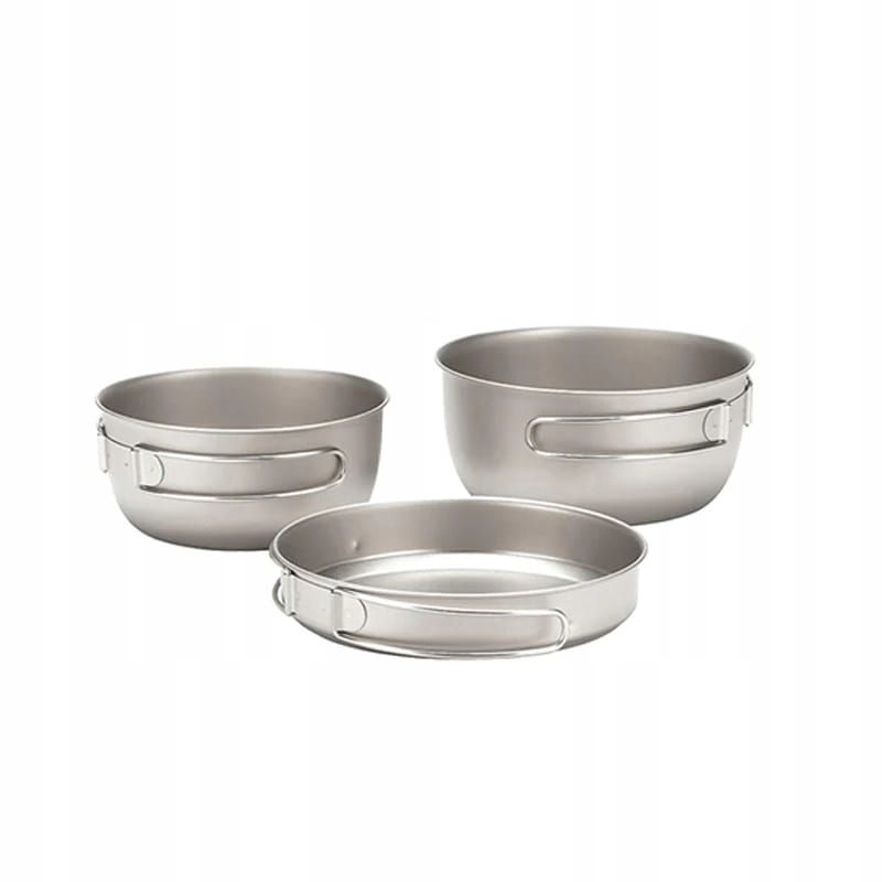 Zestaw tytanowych garnków turystycznych Snow Peak 3 pcs Cookset menażka
