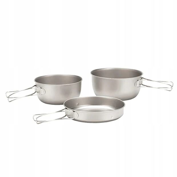 Zestaw tytanowych garnków turystycznych Snow Peak 3 pcs Cookset menażka