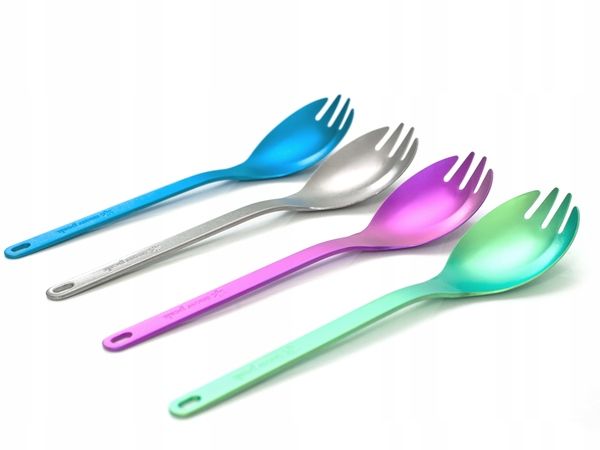 Tytanowy SPORK japoński turystyczny Snow Peak łyżkowidelec fioletowy