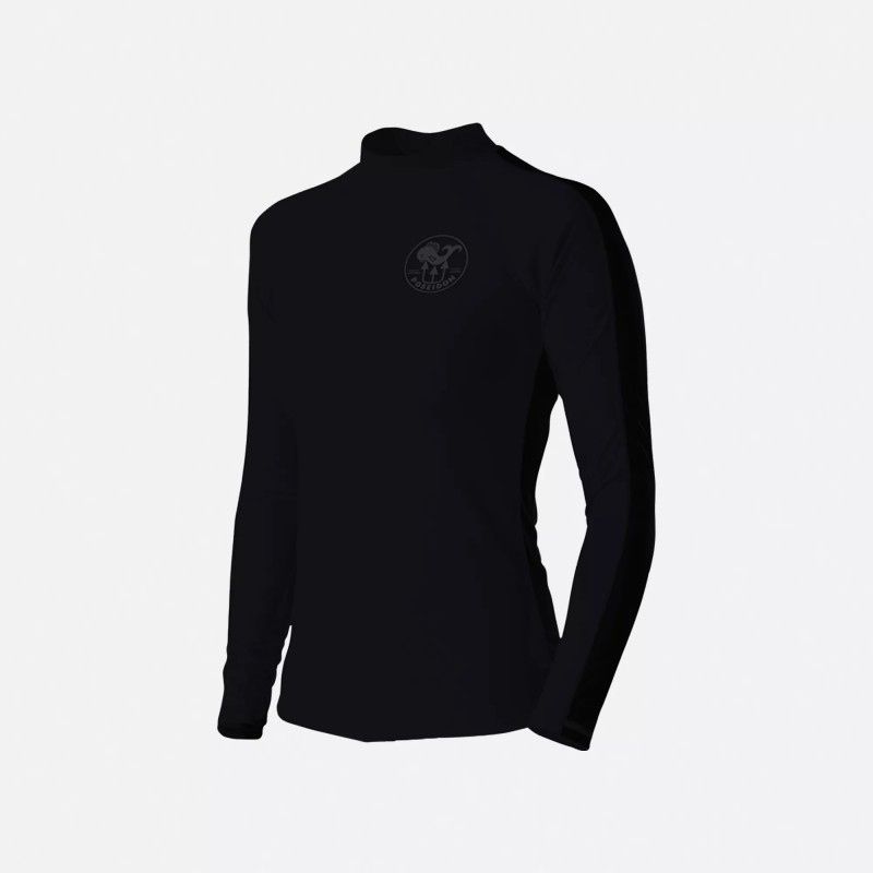 Koszulka UV rashguard POSEIDON damska czarna z długim rękawem rozmiar L