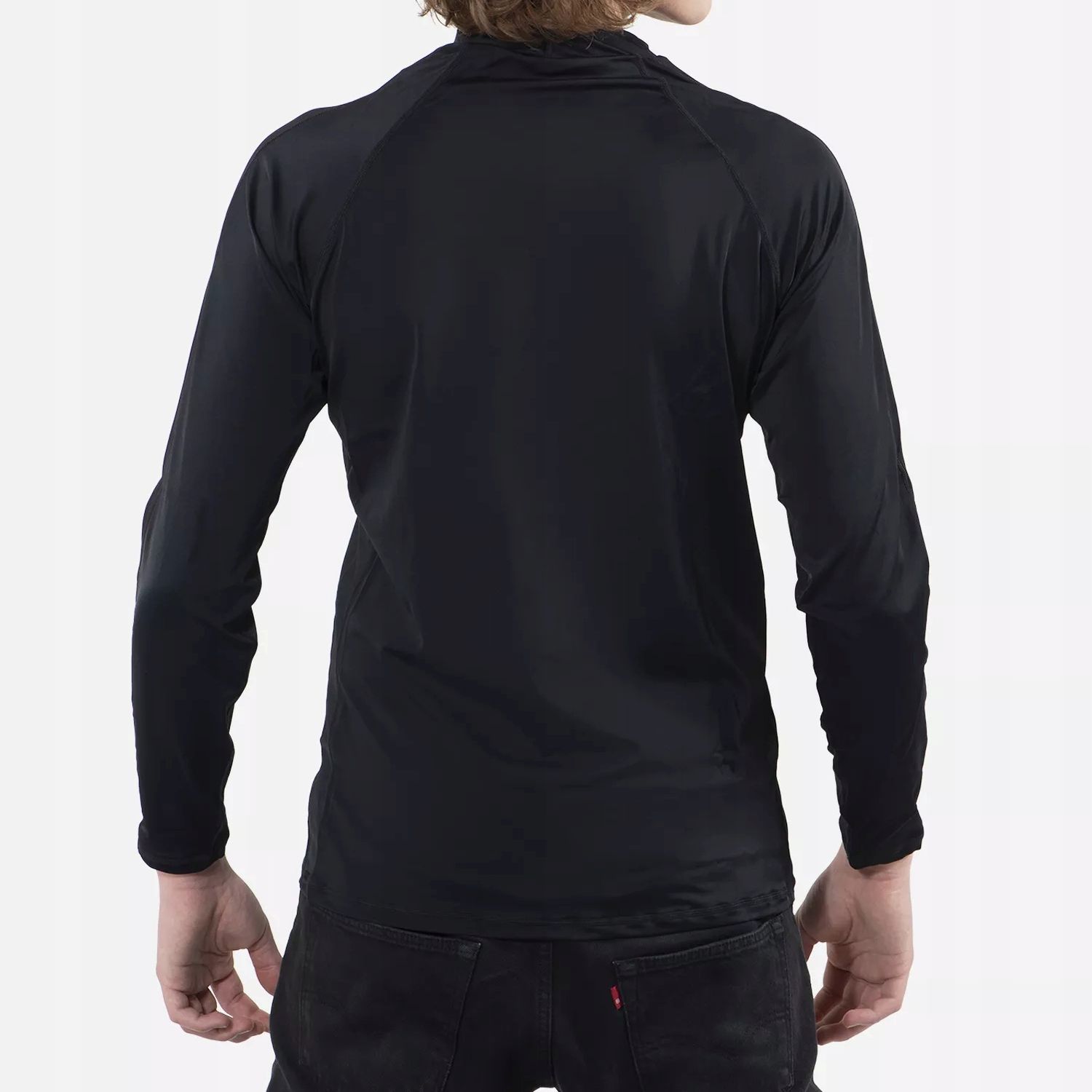 Koszulka UV rashguard POSEIDON męska czarna z długim rękawem rozmiar M