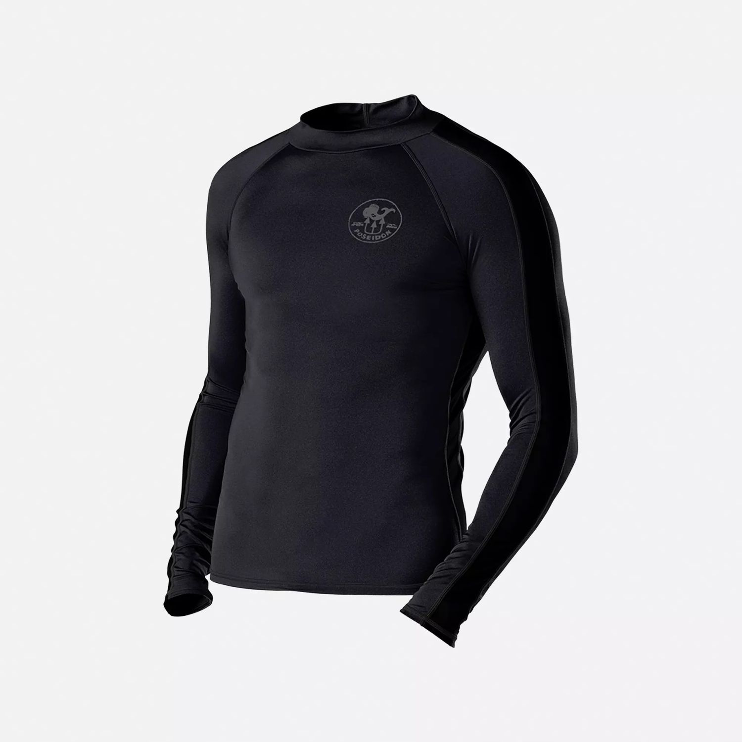 Koszulka UV rashguard POSEIDON męska czarna z długim rękawem rozmiar M