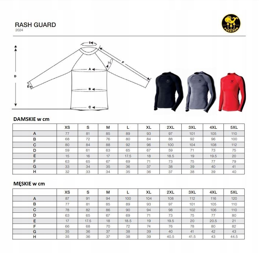 Koszulka UV rashguard POSEIDON męska czerwona z długim rękawem rozmiar XL