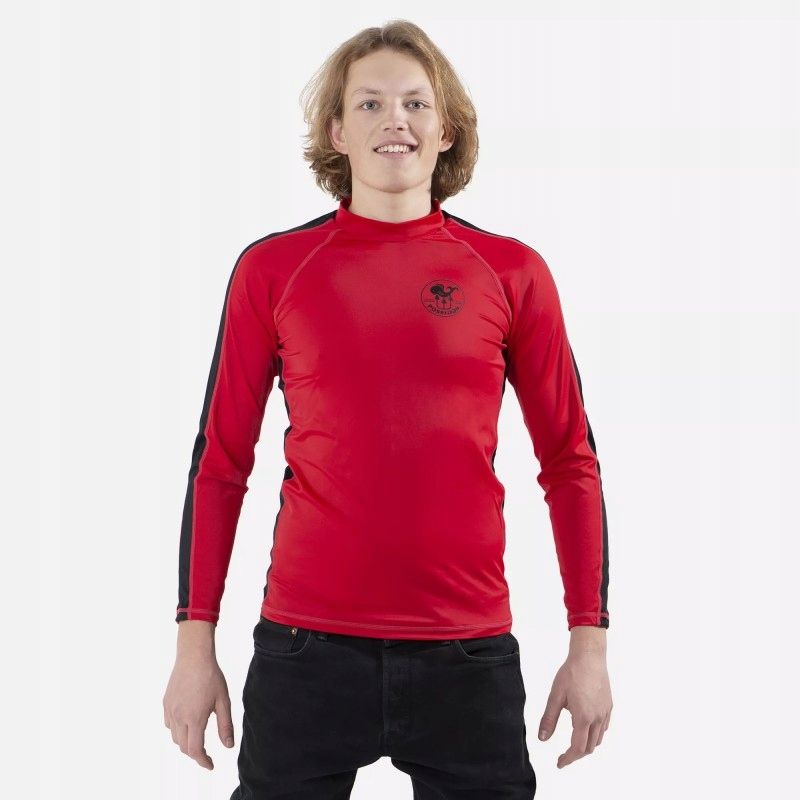 Koszulka UV rashguard POSEIDON męska czerwona z długim rękawem rozmiar L