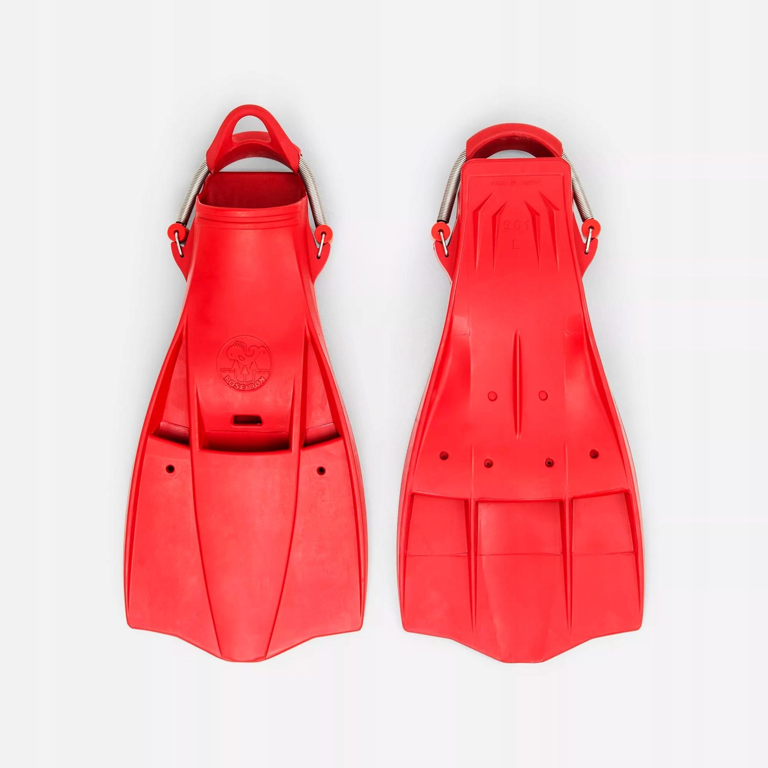 Płetwy nurkowe gumowe techniczne POSEIDON TRIDENT czerwone - L 42-44