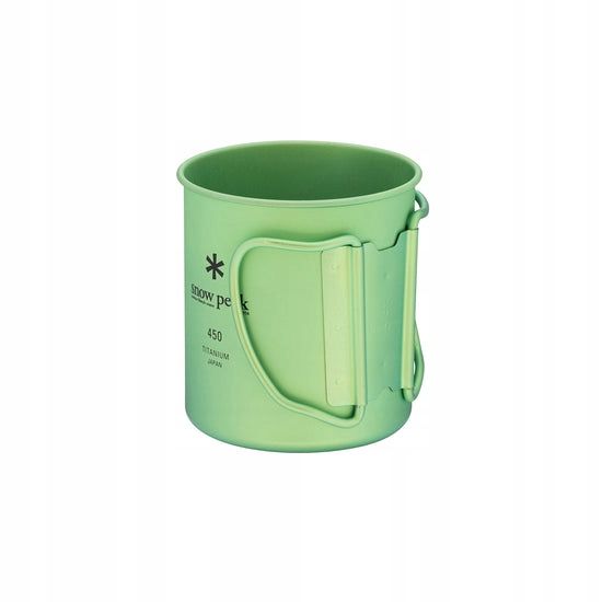 Kubek turystyczny tytanowy japoński Snow Peak Single 450 ml zielony