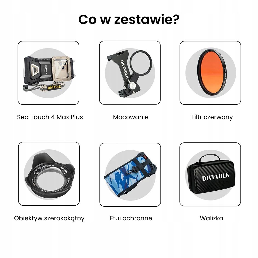 Zestaw do fotografii podwodnej do smartfona DIVEVOLK OCEAN KIT SeaTouch 4+