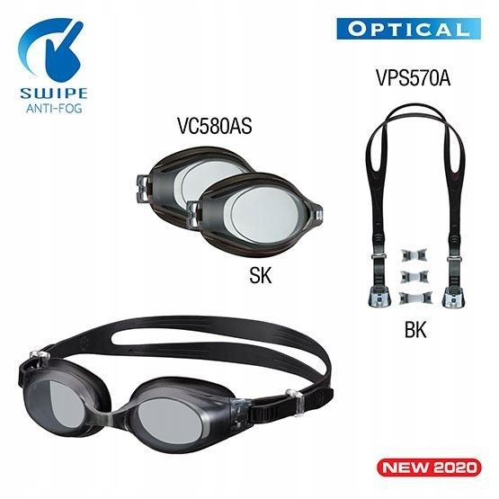 Okularki pływackie korekcyjne Platina V500A czarne
