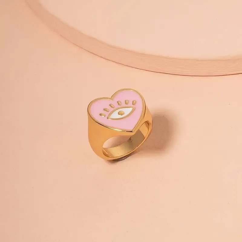 Eye & Heart Design Ring