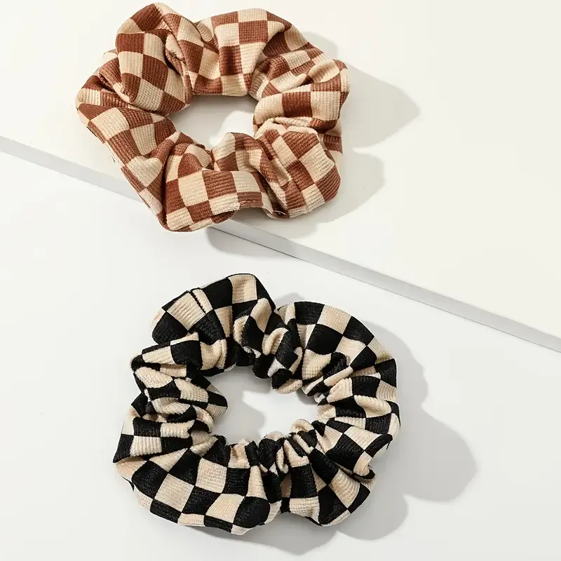 Velvet Plaid Hair Tie Scrunchies Large Scrunchies