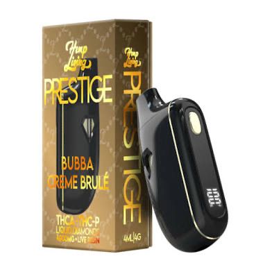 Hemp Living: PRESTIGE THCa - THCp Liquid Diamond 4000 Mg - Bubba Crème Brulee INDICA