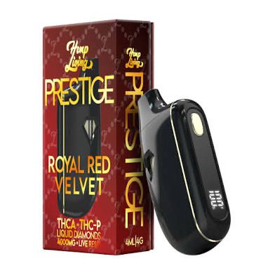 Hemp Living: PRESTIGE THCa - THCp Liquid Diamond 4000 Mg - Royal Red Velvet Hybrid