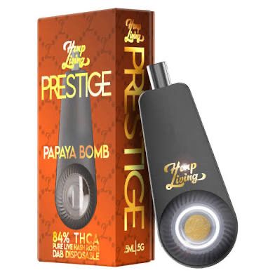 Hemp Living: PRESTIGE THCa Live Hash Rosin DAB Disposable .5g - Papaya Bomb HYBRID
