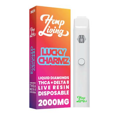 Hemp Living: Liquid Diamond + Live Resin 2000mg Disposable - Lucky Charmz HYBRID