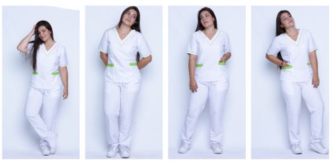 Conjunto antifluido cuello en V con sesgo