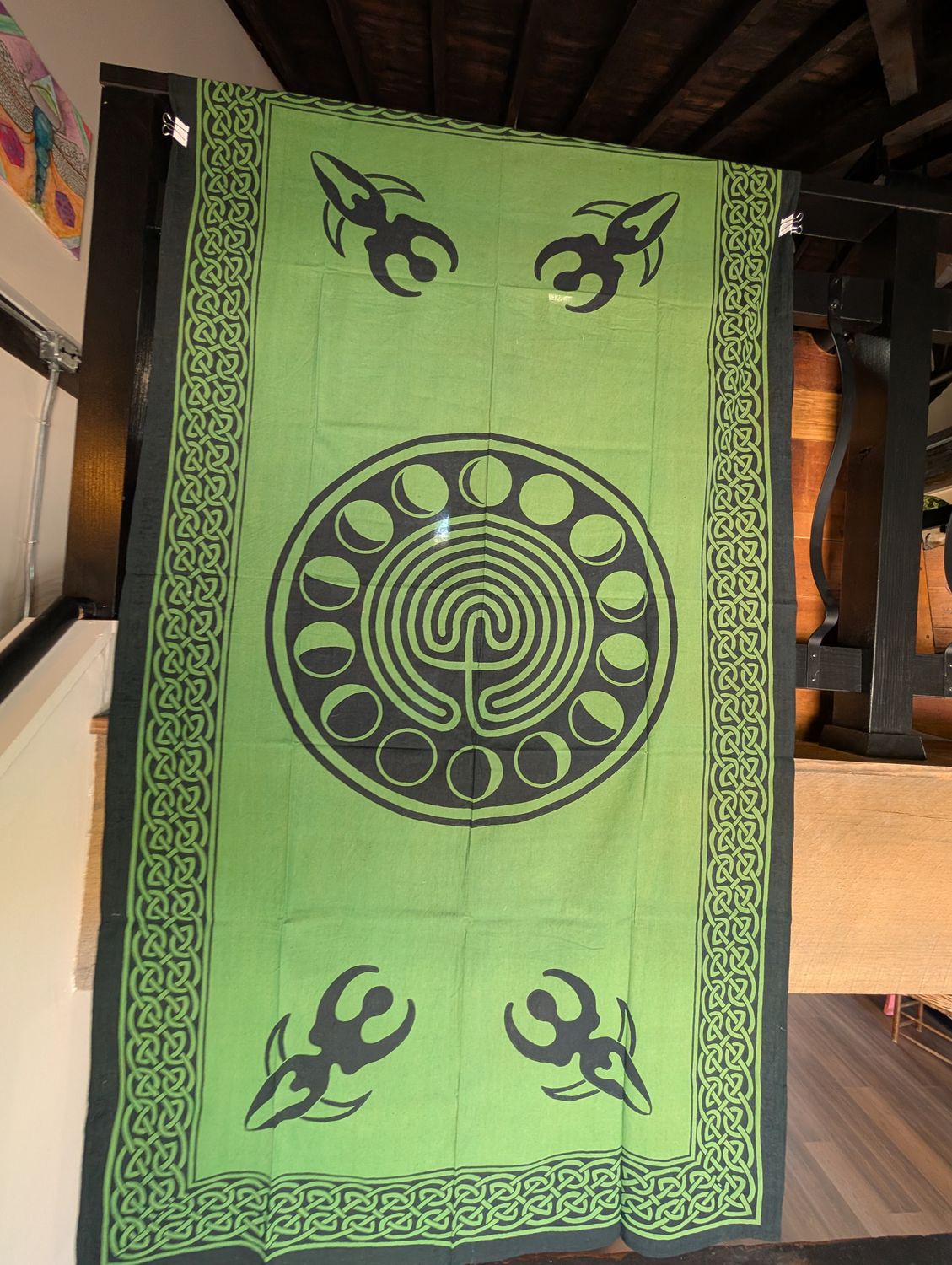 TREE OF LIFE COTTON CURTAIN GREEN