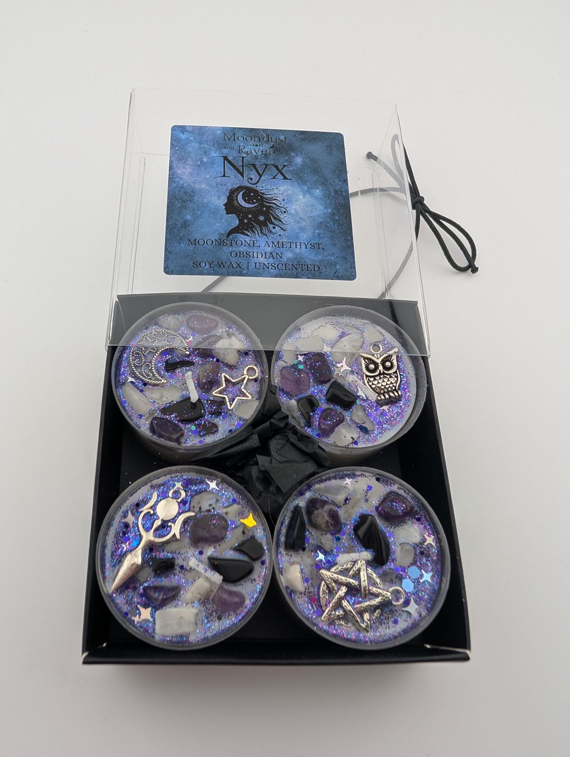 Medusa Tealight Crystal Candles, Ritual Candles