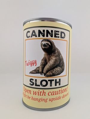 Twiggy the Canned Sloth Stuffed Animal Plush